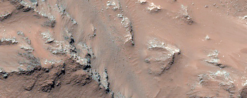 Slope Monitoring in Hale Crater Central Peaks