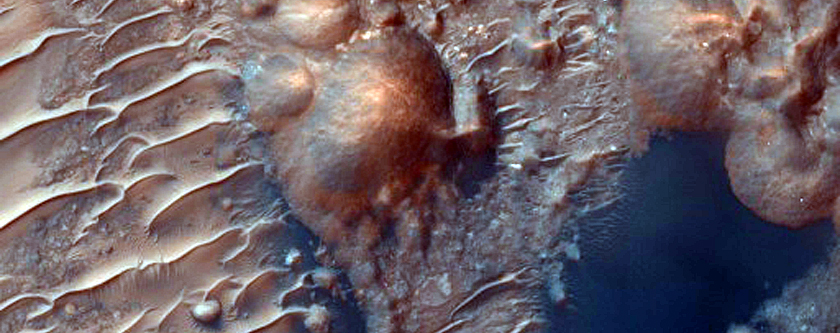 Tyrrhena Terra Crater with Altered Minerals