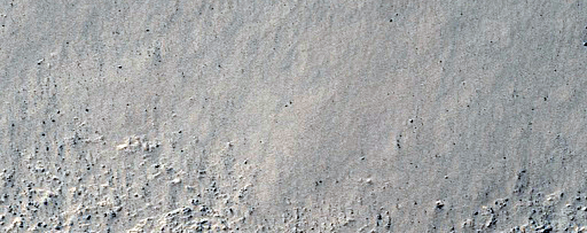 Exposed Bedrock in Dokuchaev Crater