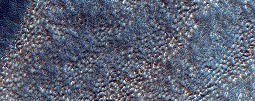 Surface of Floor of Degraded Crater in Deuteronilus Mensae