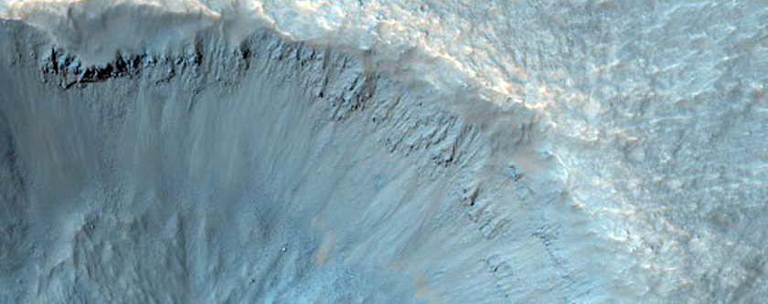 Monitor Slopes of Fresh Crater
