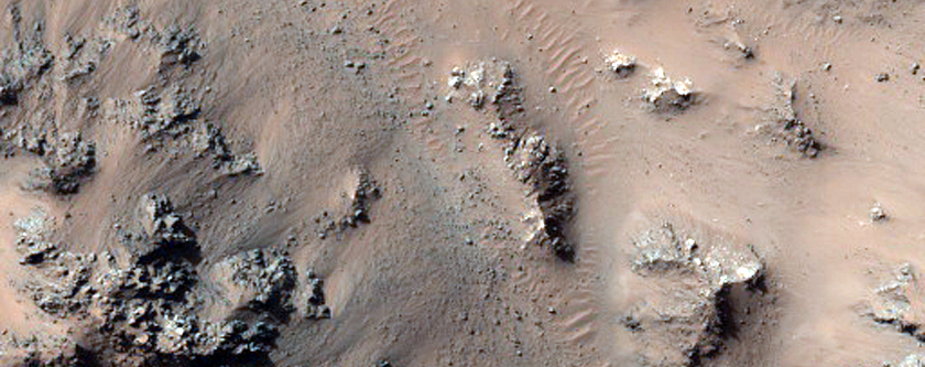 Slope Monitoring in Hale Crater Central Peaks