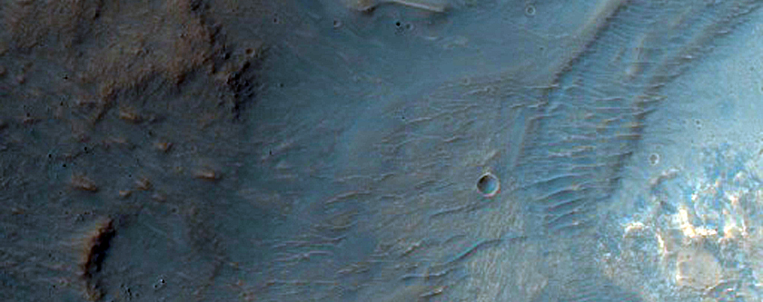 Fans along Western Side of Crater North of Ladon Valles Basin