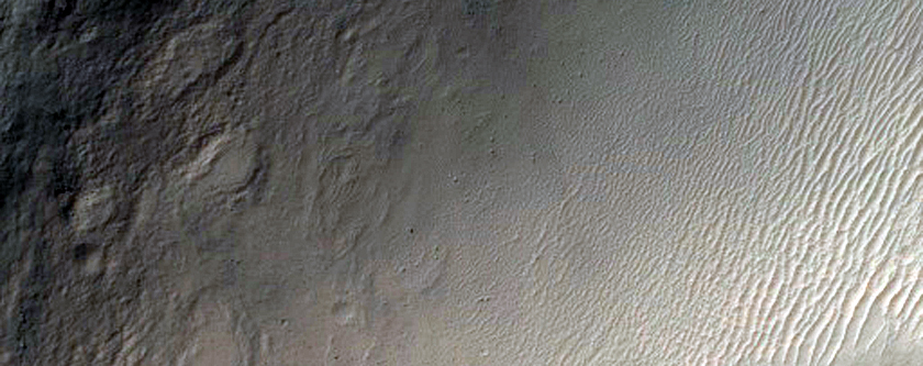 Crater and Wrinkle Ridge