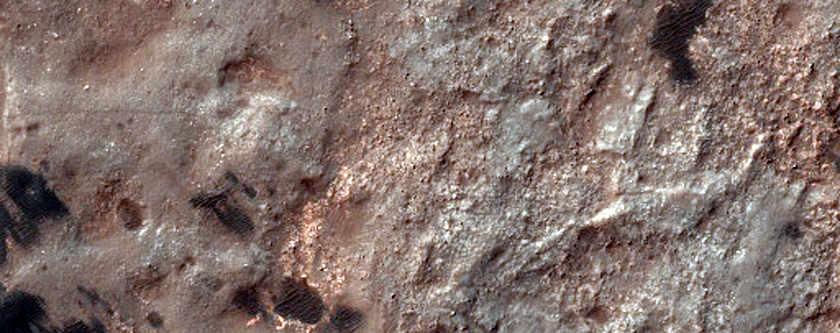 Layered Materials on Floor of Ritchey Crater