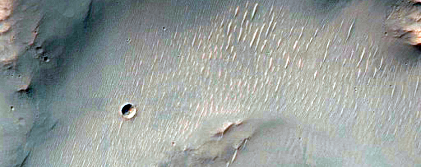 Valleys in Crater Northwest of Hellas Planitia