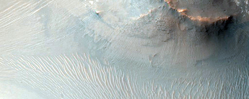 Light-Toned Materials Exposed in Noctis Labyrinthus Hills