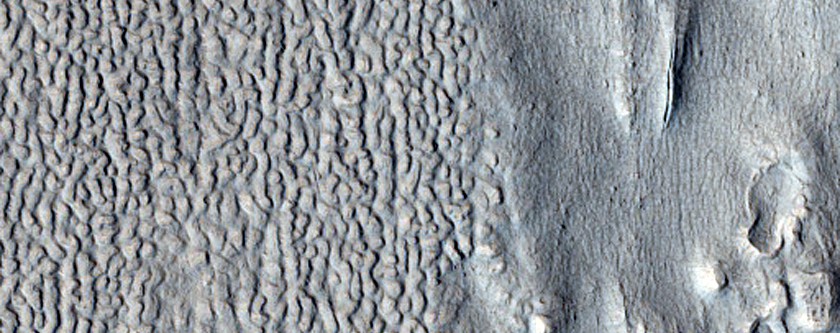 Lineated Valley Floor Material in Terrain North of Arabia Region
