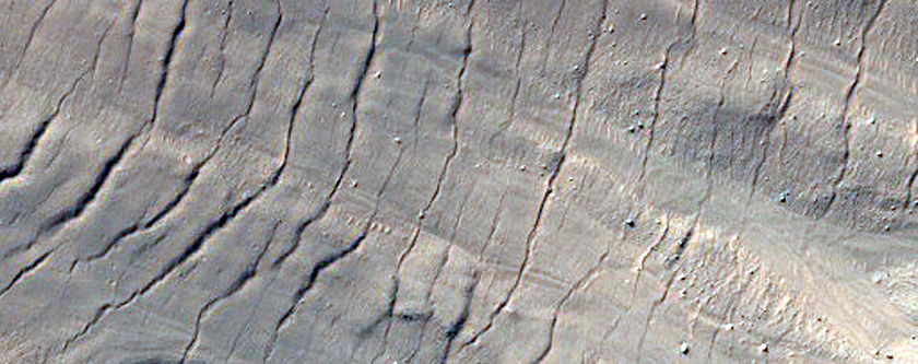 Monitor Steep Slopes of Asimov Crater