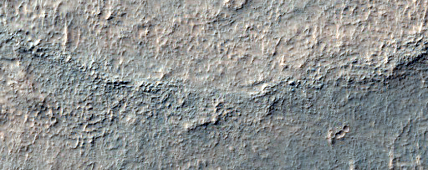 Sinuous Ridge and Circular Mesa in CTX Image