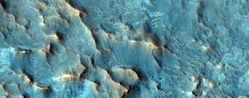 Valleys in a Crater near Mawrth Vallis
