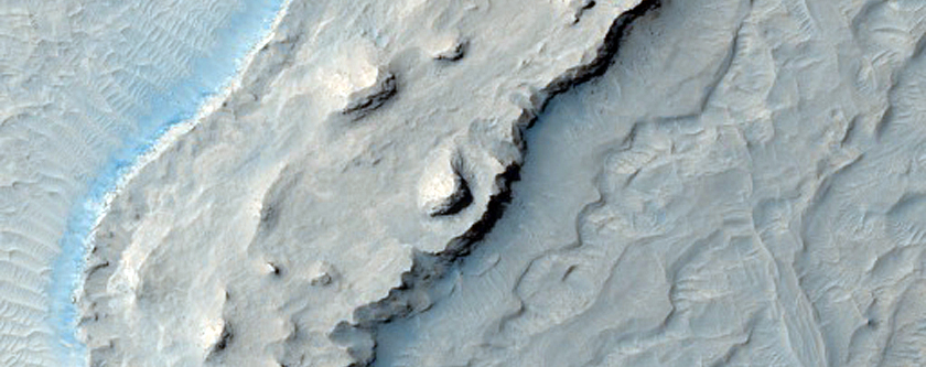 Exposure of Layered Material in Ridge in Meridiani Region