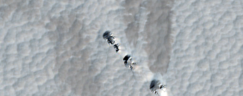 Pits and Fracture Northeast of Arsia Mons