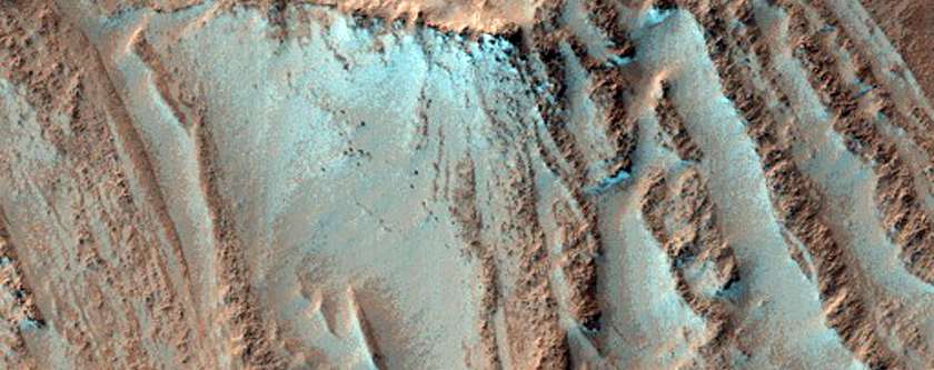 Banded Terrain in Hellas Planitia in CTX Image
