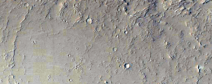 Possible Lava Vent and Channel North of Olympus Mons

