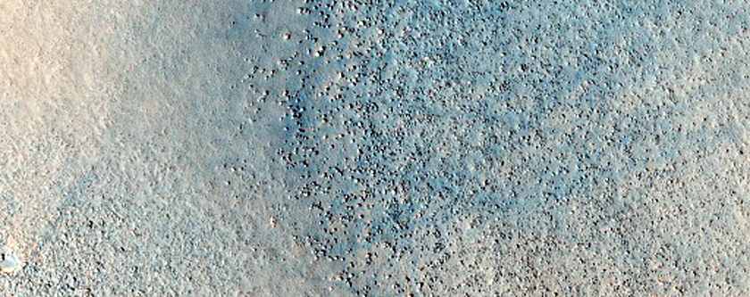 Dust Devil Tracks on Side of Mound in Arcadia Planitia
