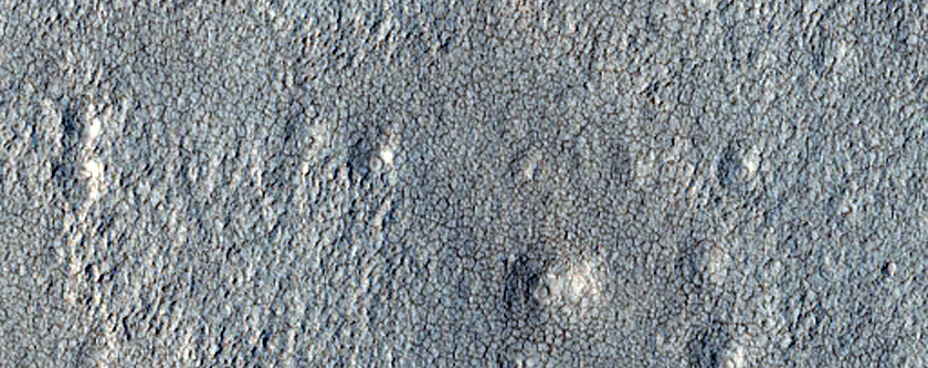 Infilled Crater with Overlying Secondary Craters in Arcadia Planitia
