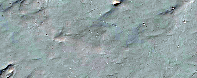 Lobe of Fluidized Material Northeast of Hale Crater
