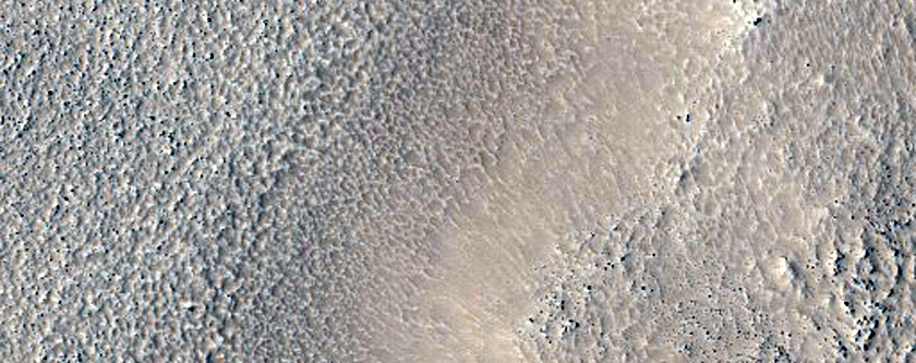 Terraced and Rounded Crater Rim in West Utopia Planitia
