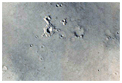 Crater in Apollinaris Mons Fan Deposits