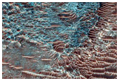Central Uplift of 27-Kilometer Diameter Crater in Tyrrhena Terra