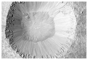 Monitor Slopes of Fresh 2-Kilometer Impact Crater