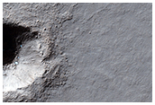 Et krater i terrenget ved South Pole
