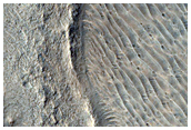 Crater and Associated Depression near Flow Edge