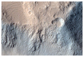 Des affleurements sur le terrain  lest de Olympus Mons