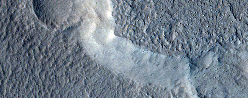 Crater with Intersecting Faults in Tempe Terra
