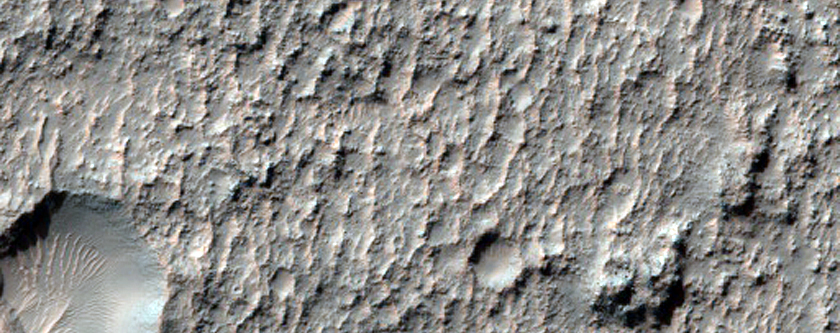 Curved Ridges and Mesa-Forming Unit in CTX Image