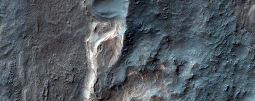 Layered Rock Exposures in North Hellas in CTX Image 