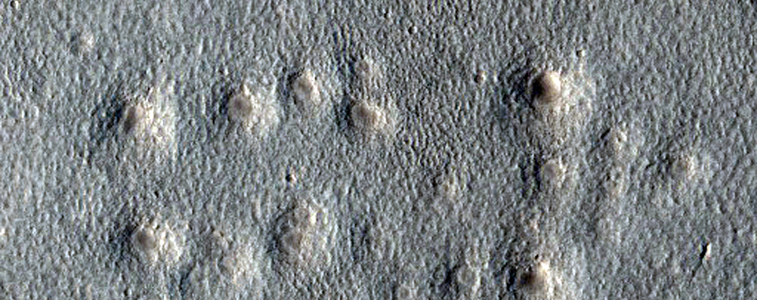 Expanded Secondary Craters in Arcadia Planitia
