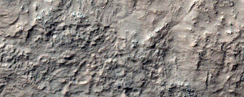 Layers North of Hellas Planitia with Possible Phyllosilicates
