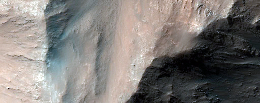 Monitor Low Albedo Slopes Along Coprates Chasma Ridge
