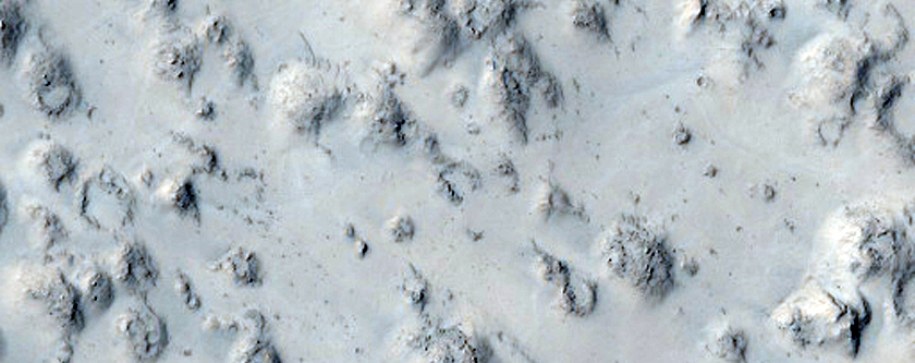 Cratered Cones Within a Flow in Elysium Planitia
