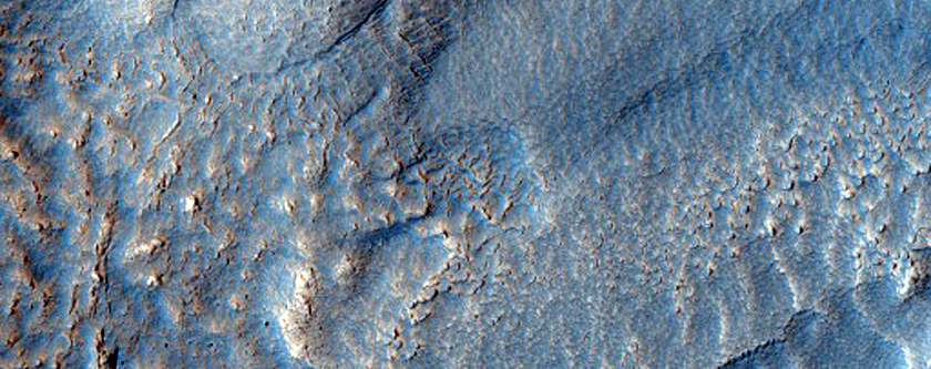 Layers on Floor of Crater Near Mamers Valles
