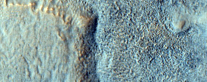 Cone and Ridge at the Edge of Ejecta of Mohawk Crater
