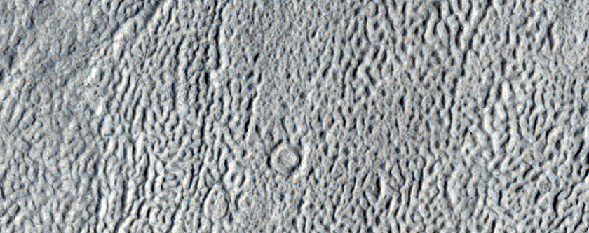 Lineated Valley Floor Material in Terrain North of Arabia Region
