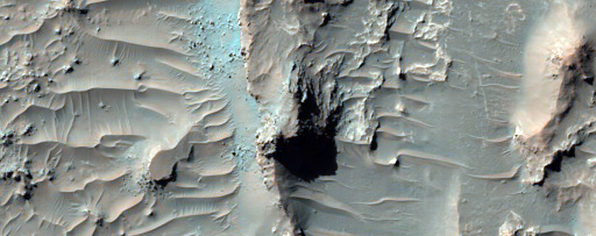 Rocky Impact Ejecta on Crater Floor
