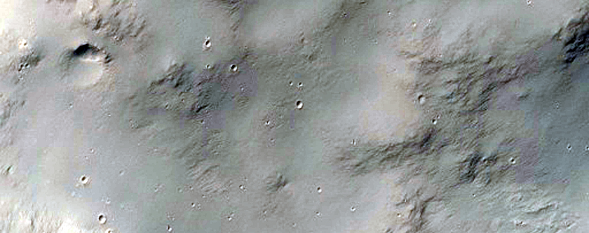 Small Crater on the Rim of a Larger Crater
