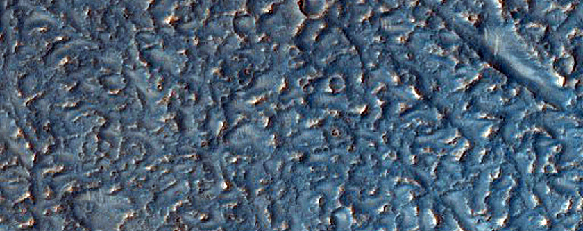Pits on Kasei Valles Lava
