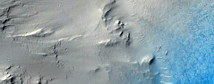 Lava-Breached Crater in Elysium Planitia
