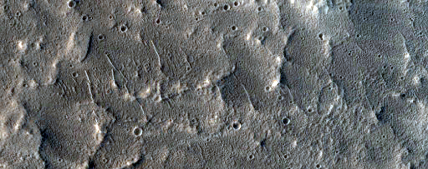 Crater Rim Northeast of Uranius Mons
