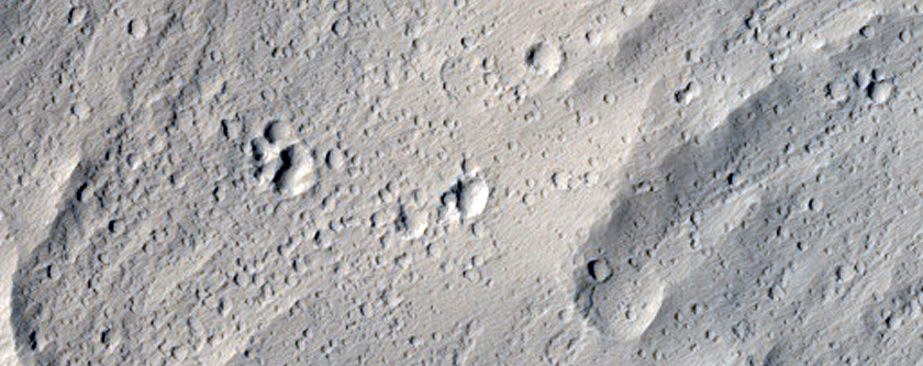 Ejecta from Smaller Crater on Floor of Fesenkov Crater
