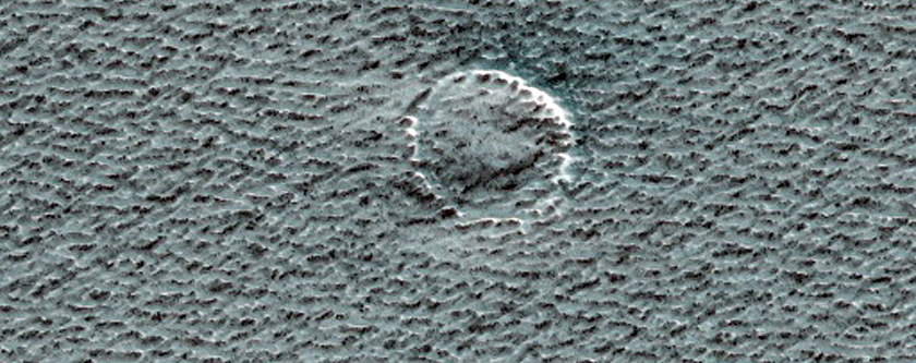 207-Meter Diameter Crater on North Polar Layered Deposits
