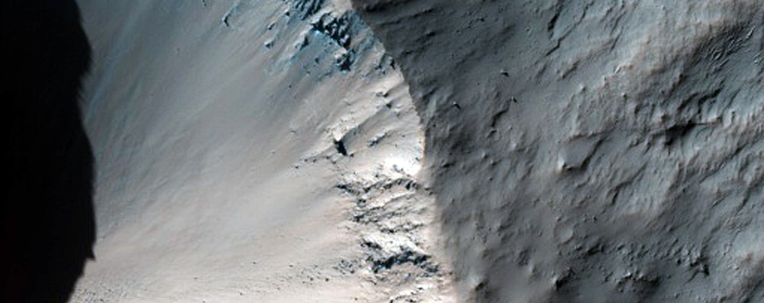 Crater Exposing Bedrock Near Cross Crater
