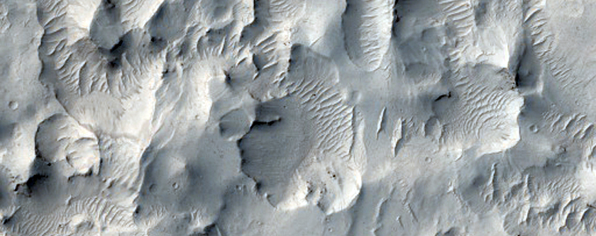Highly Disrupted Crater in Elysium Planitia