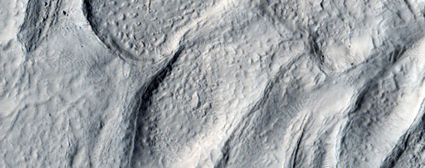 Ribbed Terrain on Crater Floor in Northern Plains
