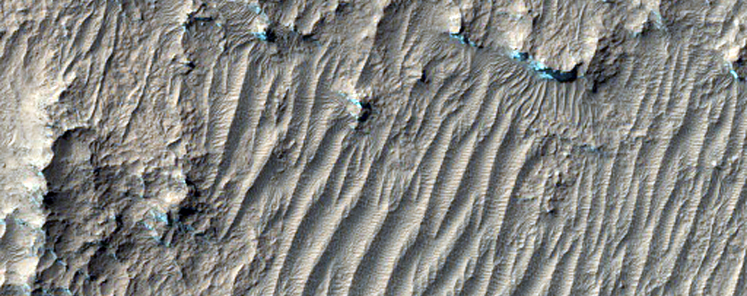 Layered Rocks on Crater Floor
